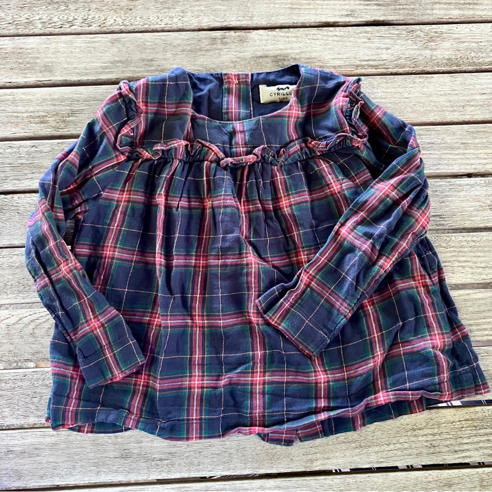 EUC Cyrillus Plaid Top - Size 18m